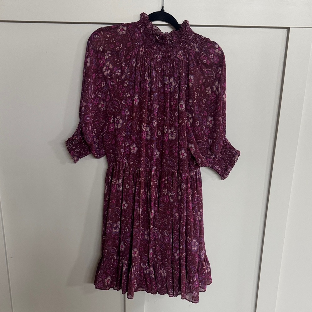 Ulla Johnson Purple Floral Mini Dress